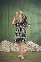 Zigzag Kaftan Beach Dress